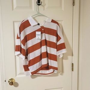 Forever 21 plus collared crop shirt